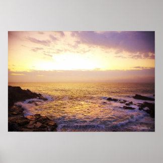 Atlantische Oceaan bij zonsopgang, uitzicht uit Po Poster