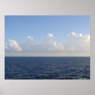 Atlantische oceaan nabij het eiland Bermuda, poste Poster