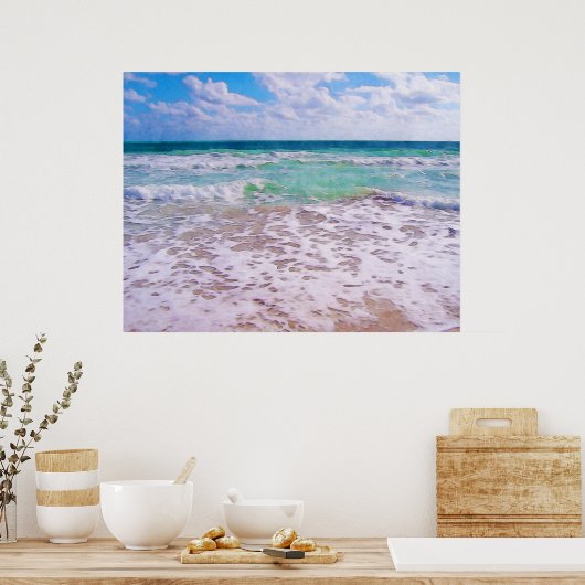 Atlantische Oceaan op het strand van Florida Poster (Keuken)