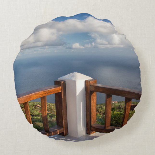 Atlantische Oceaan Rond Kussen (Achterkant)