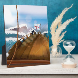 Atlantische Oceaan Storm Schip Fotoplaat