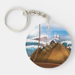Atlantische Oceaan Storm Schip Sleutelhanger