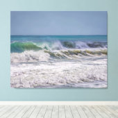 Atlantische oceaanbrekende golven canvas afdruk (Insitu (Houten vloer))