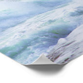 Atlantische oceaangolven kruipen de kust van Maine Poster (Hoek)