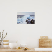 Atlantische oceaangolven kruipen de kust van Maine Poster (Keuken)