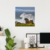 Atlantische Oceangolfdruk | Robuuste kustkunst Poster (Thuiskantoor)