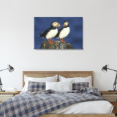 Atlantische papegaaiduiker canvas afdruk (Insitu (Slaapkamer))