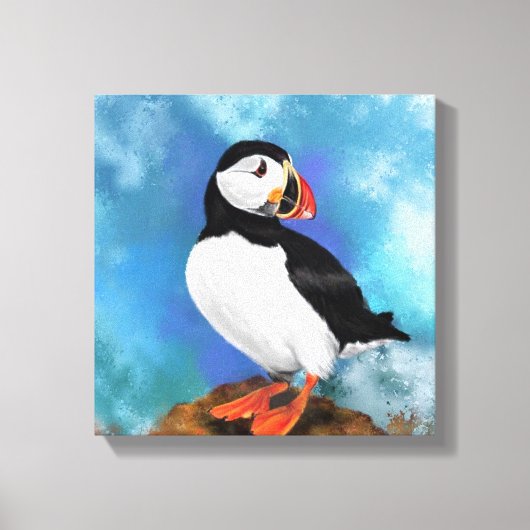 Atlantische Papegaaiduiker Canvas Print - Schilder (Voorkant)
