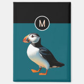 Atlantische papegaaiduiker Wildlife Ocean Blue Mon Magneet (Voorkant)