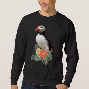 Atlantische papegaaiduikers Dier Tropische Bloemen Trui
