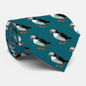 Atlantische papegaaiduikers Donkere Oceaan Blauw W Stropdas (Opgerold)