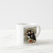 Atlantische papegaaiduikers op Machias Seal Island Espresso Kop (Voorkant rechts)