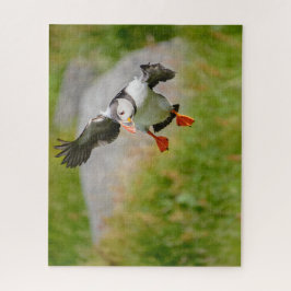 Atlantische Puffin-vogel met spatvleugels Legpuzzel