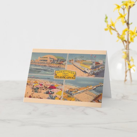  Atlantische stad geïllustreerd Kaart (Gele Bloem)