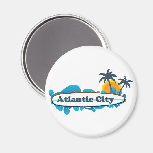 Atlantische stad. magneet (Voorkant / Achterkant)