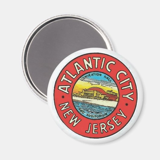  Atlantische stad NJ Magneet (Voorkant / Achterkant)