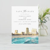 ATLANTISCHE STAD Waterverf New Jersey City Skyline Kaart (Staand voorkant)