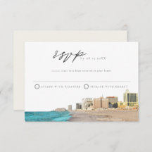 ATLANTISCHE STAD Waterverf RSVP Briefkaart