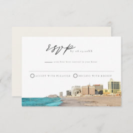 ATLANTISCHE STAD Waterverf RSVP Briefkaart