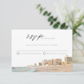 ATLANTISCHE STAD Waterverf RSVP Briefkaart (Staand voorkant)