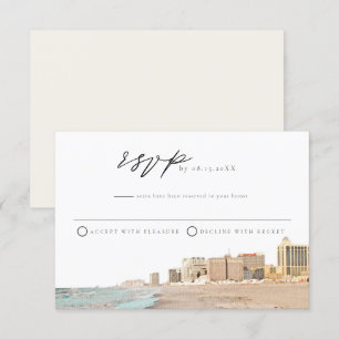 ATLANTISCHE STAD Waterverf RSVP Briefkaart