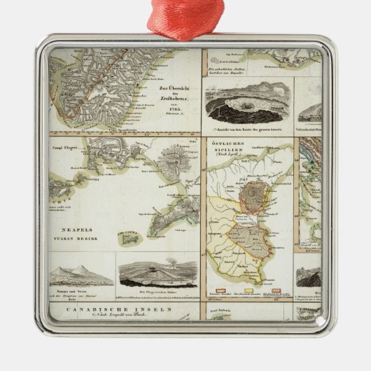 Atlantische vulkanische activiteit metalen ornament (Voorkant)