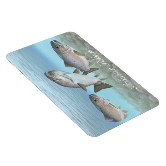 Atlantische zalm schilderij magneet (Rechterzijde)