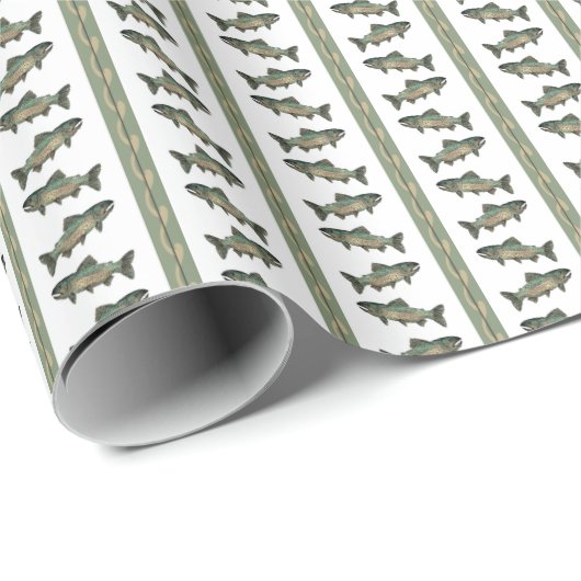 Atlantische Zalm Streep Cadeaupapier (Rol Hoek)