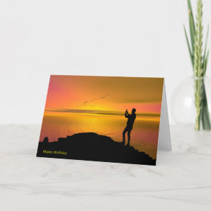 Atlantische zonsondergang voor verjaardagskaart kaart