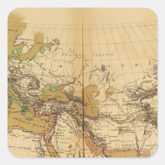 Atlas 6 vierkante sticker (Voorkant)