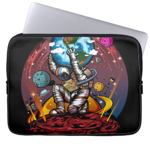 Atlas Astronaut Houdt Aarde Mars Melkweg Laptop va Sleeve