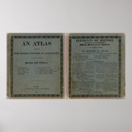 Atlas bij Worcester's epitome Poster (Voorkant)
