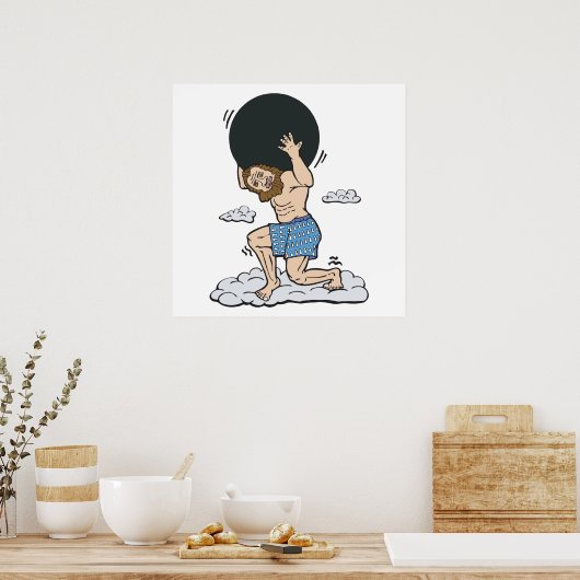 atlas bowlingbal poster (Keuken)