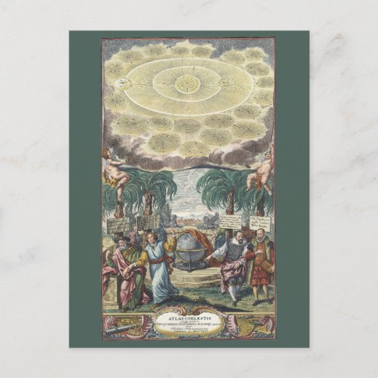 Atlas Coelestis van Doppelmaier,  astronomie Briefkaart (Voorkant)