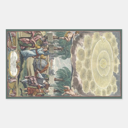 Atlas Coelestis van Doppelmaier,  astronomie Rechthoekige Sticker (Voorkant)