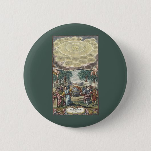 Atlas Coelestis van Doppelmaier,  astronomie Ronde Button 5,7 Cm (Voorkant)