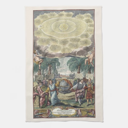 Atlas Coelestis van Doppelmaier,  astronomie Theedoek (Verticaal)