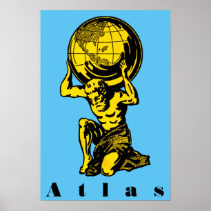 Atlas Greek Mythology Inspirerend Poster