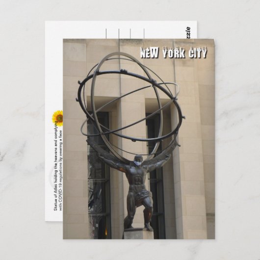 Atlas Holding Heavens - NYC V briefkaart (Voorkant / Achterkant)