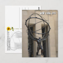 Atlas houdt de Hemel - NYC V ansichtkaart