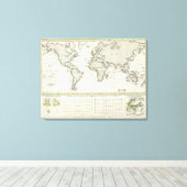 Atlas-kaart met brede golf canvas afdruk (Insitu (Houten vloer))