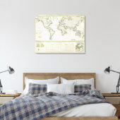 Atlas-kaart met brede golf canvas afdruk (Insitu (Slaapkamer))