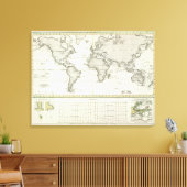 Atlas-kaart met brede golf canvas afdruk (Insitu (Woonkamer))