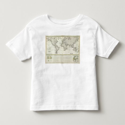 Atlas-kaart met brede golf kinder shirts (Voorkant)