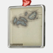 Atlas-kaart van de Azoren Metalen Ornament (Links)