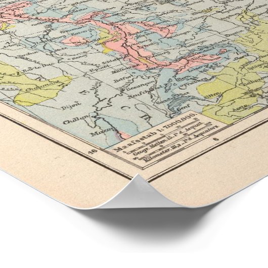 Atlas-kaart van Midden-Europa Poster (Hoek)