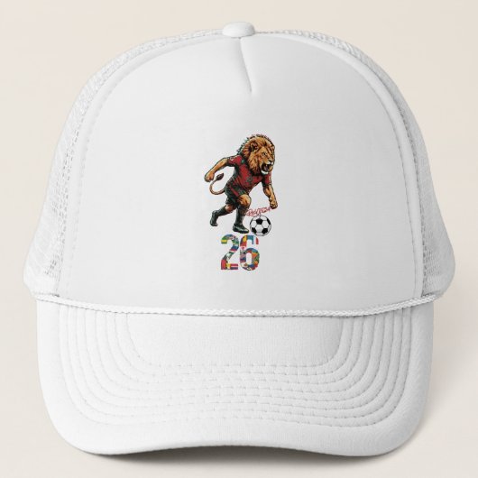 Atlas leeuw Marokko voetbal Trucker Pet (Voorkant)