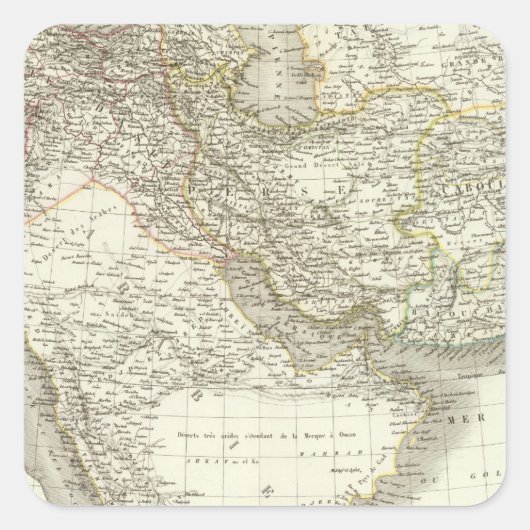 Atlas Map 2 Midden-Oosten Vierkante Sticker (Voorkant)