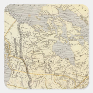 Atlas Map 2 Noord-Amerika Vierkante Sticker
