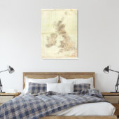 Atlas Map Groot-Brittannië Canvas Afdruk (Insitu (Slaapkamer))